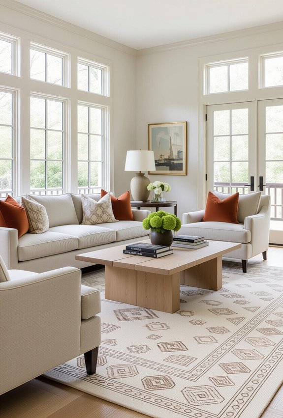 layered rugs enhance comfort