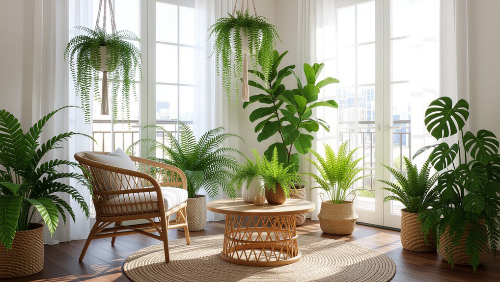 lush indoor plants oasis