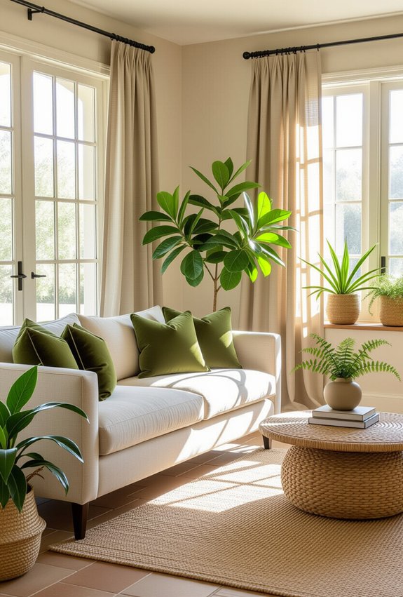 nature inspired calming interior design