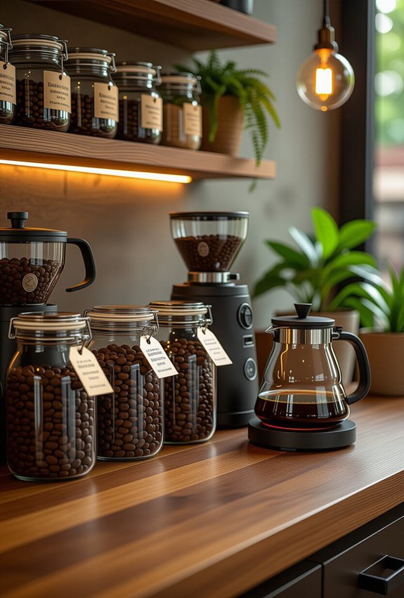 organize coffee beans efficiently