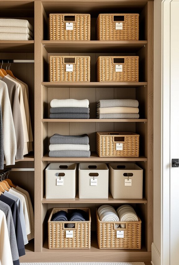 organize with baskets and bins