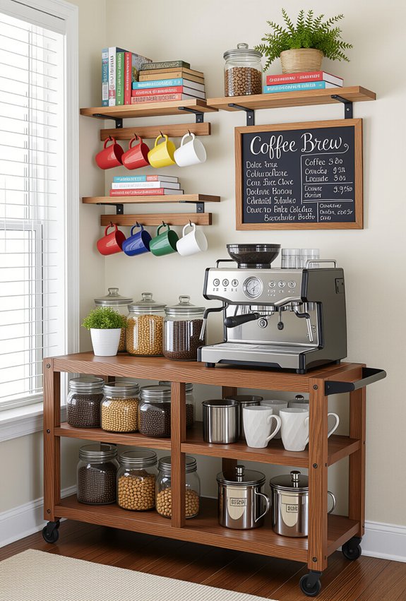 organized coffee supply storage