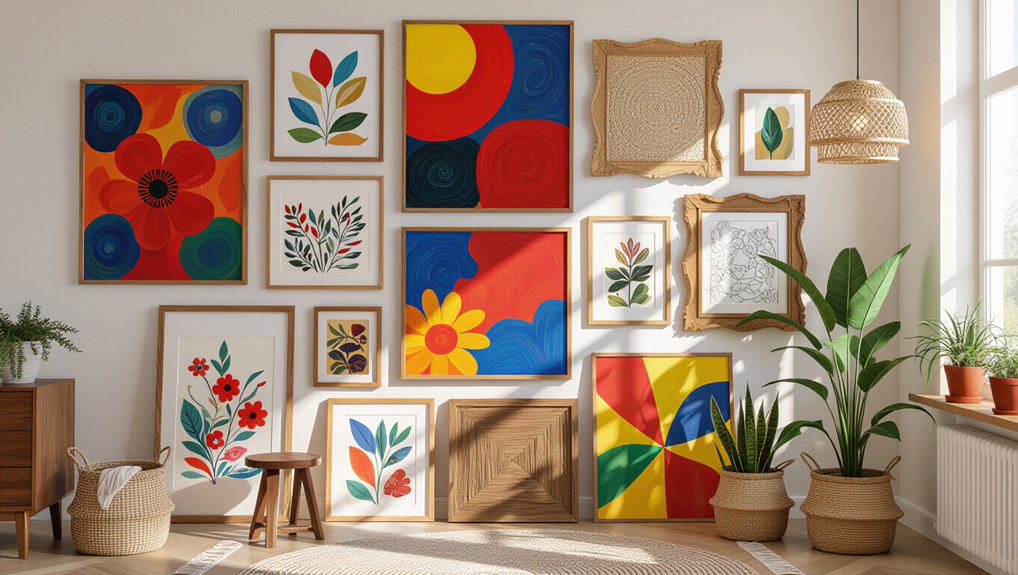 personalized vibrant gallery wall