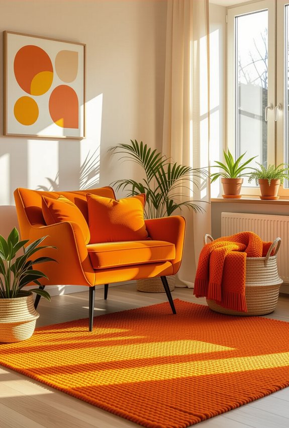 seasonal orange home decor