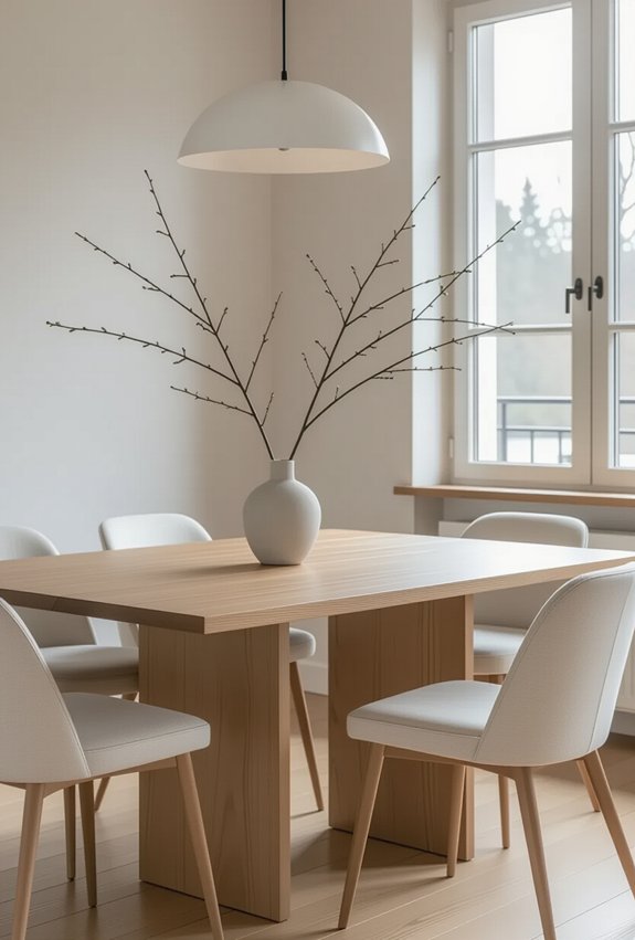 serene minimalist dining design