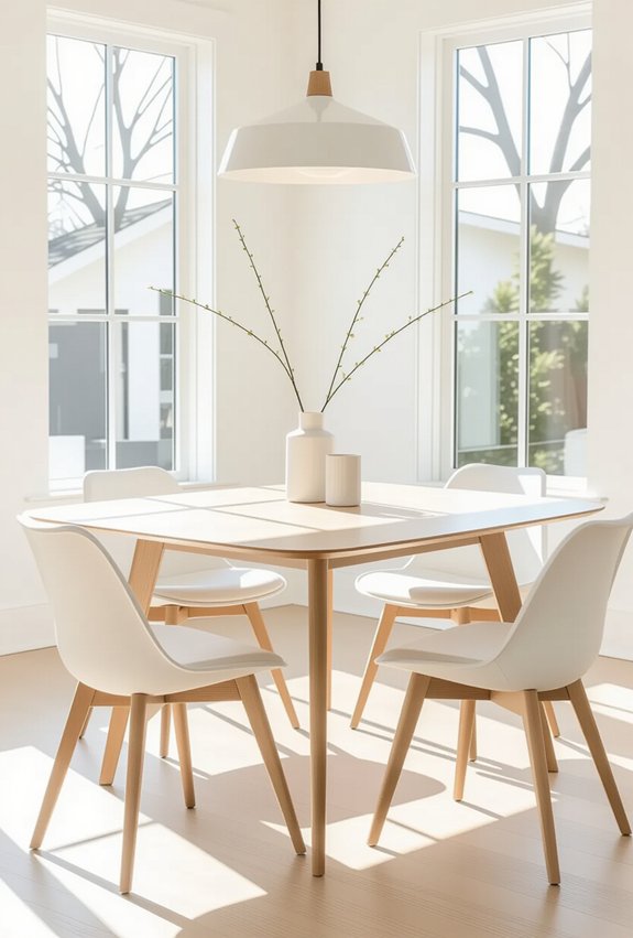 sleek functional minimalist dining tables