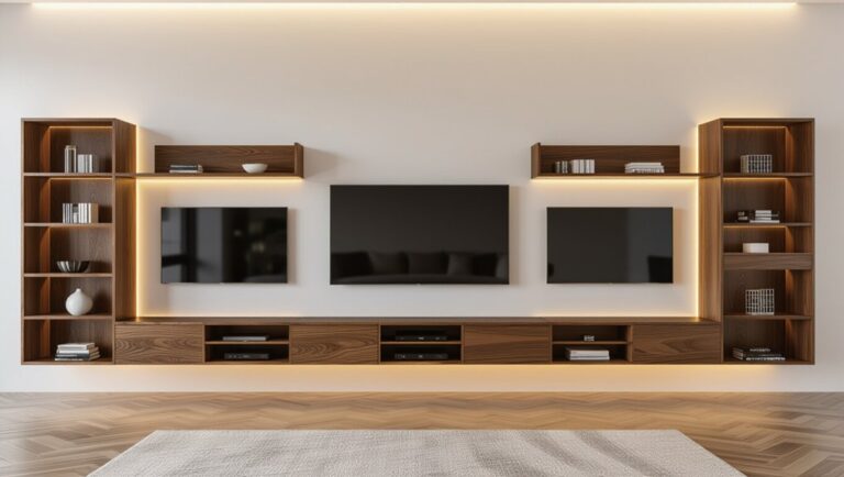 sleek modern tv wall units