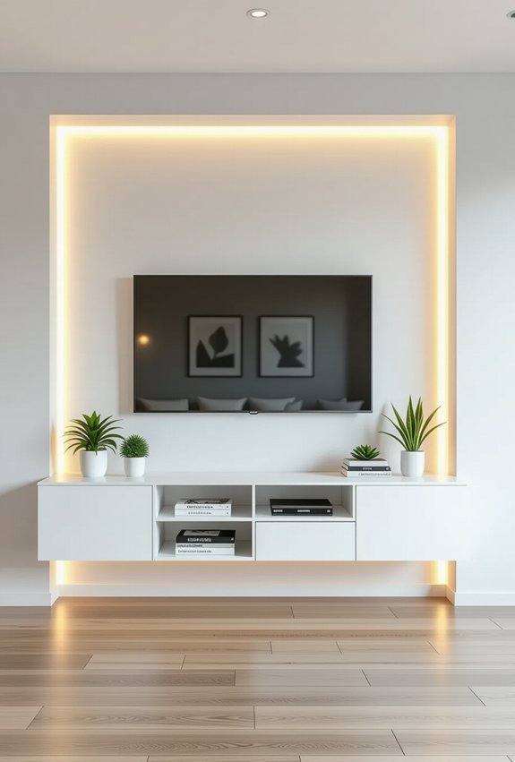 sleek wall mounted tv units