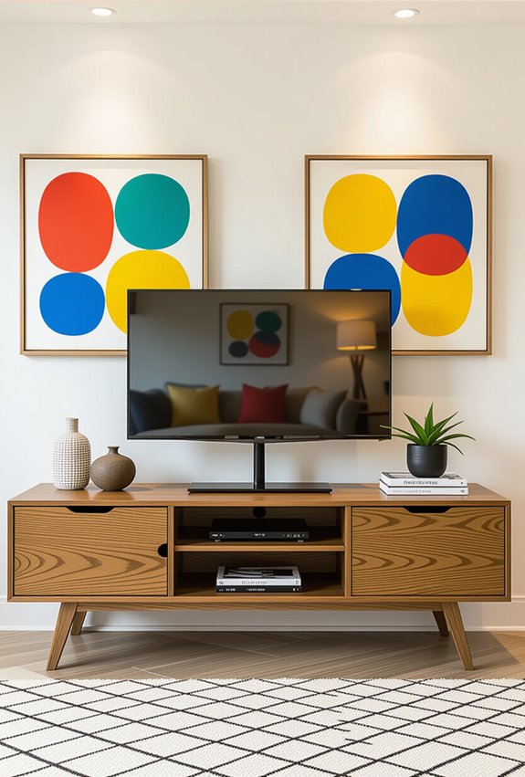 stylish tv and art pairing