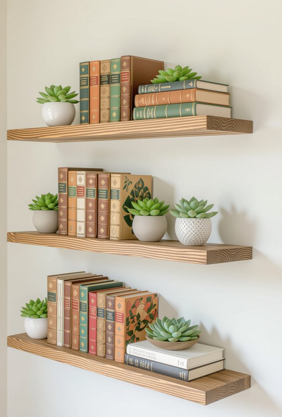 stylish wall mounted book display