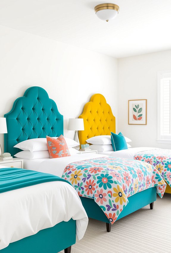 vibrant headboards enhance personality