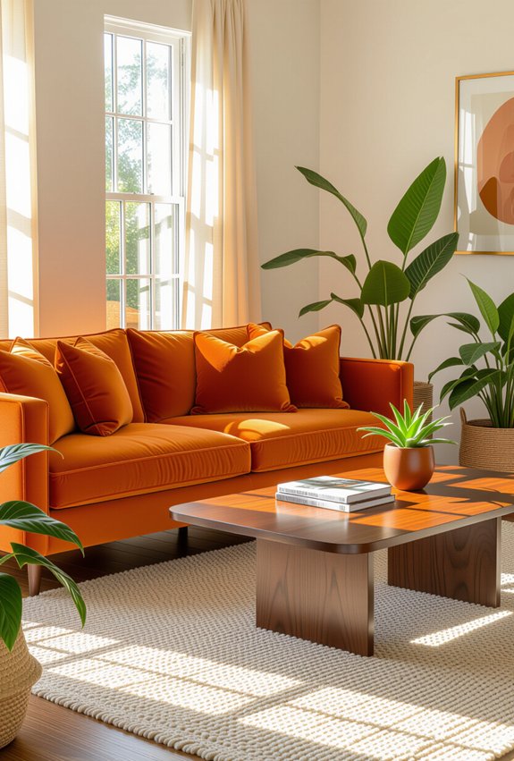 vibrant orange statement furniture