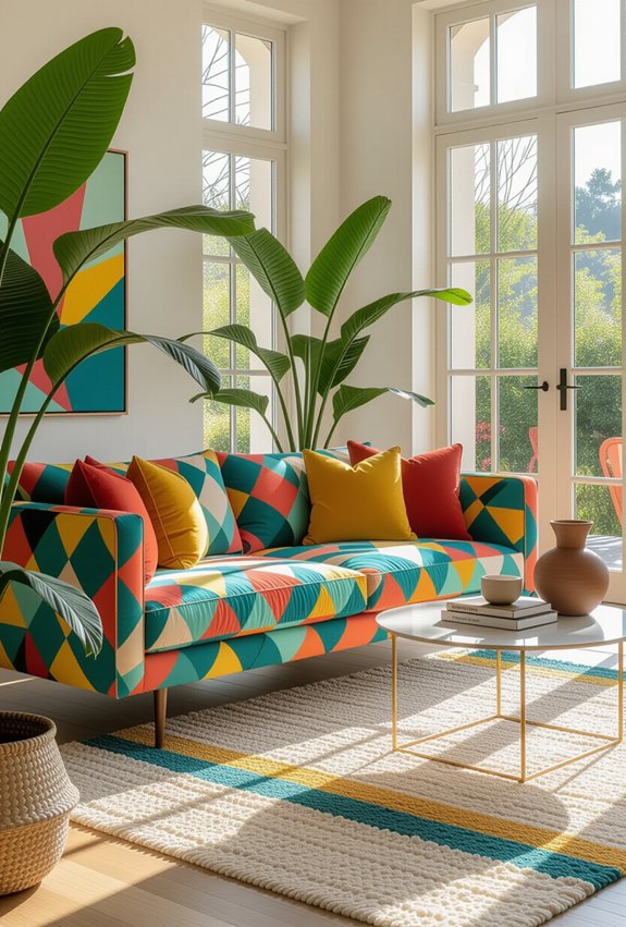 vibrant sofas enhance spaces