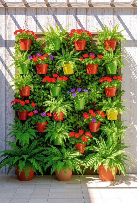 vibrant wall plant display