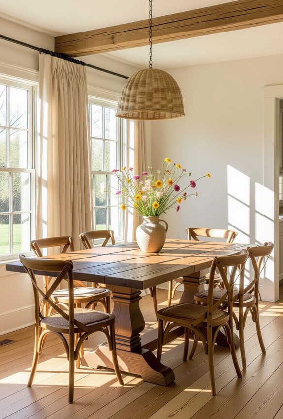 warm inviting wooden tables