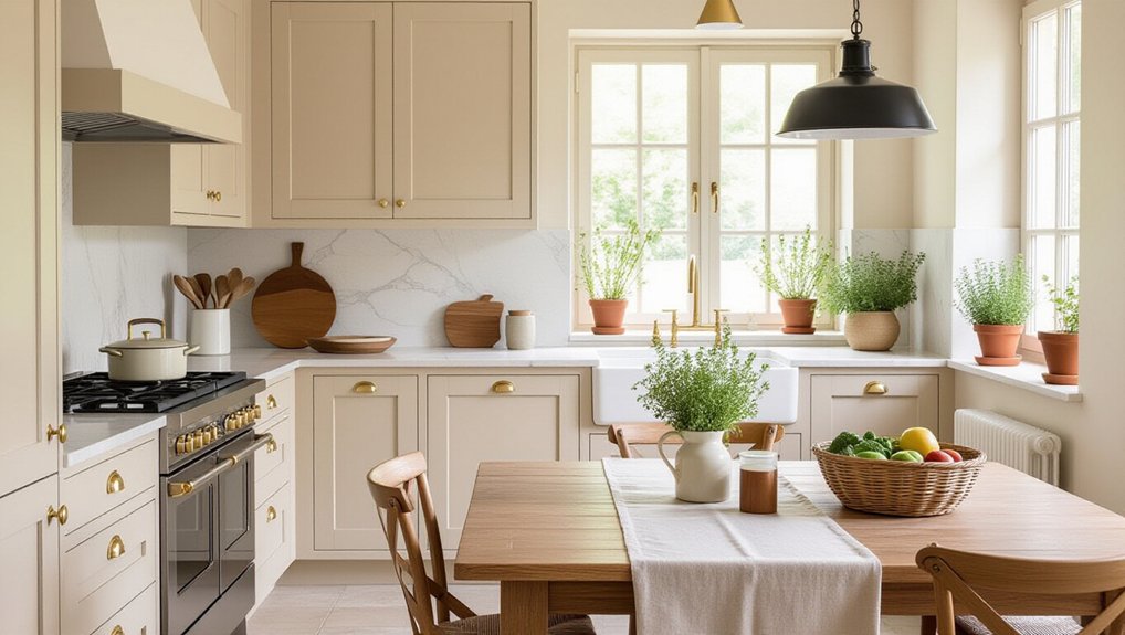 warm neutrals enhance small kitchens