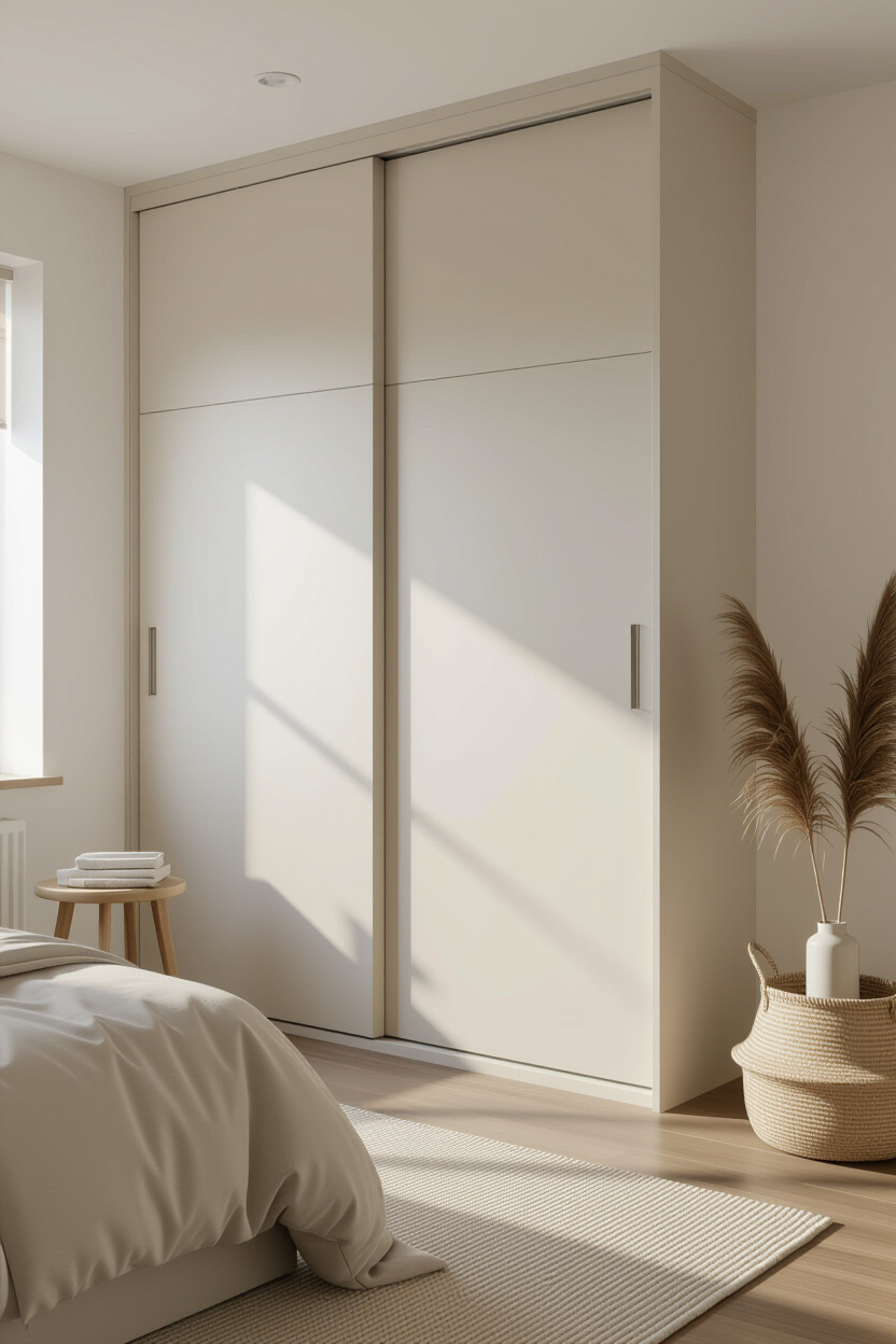 Minimalist sliding door wardrobe with clean lines