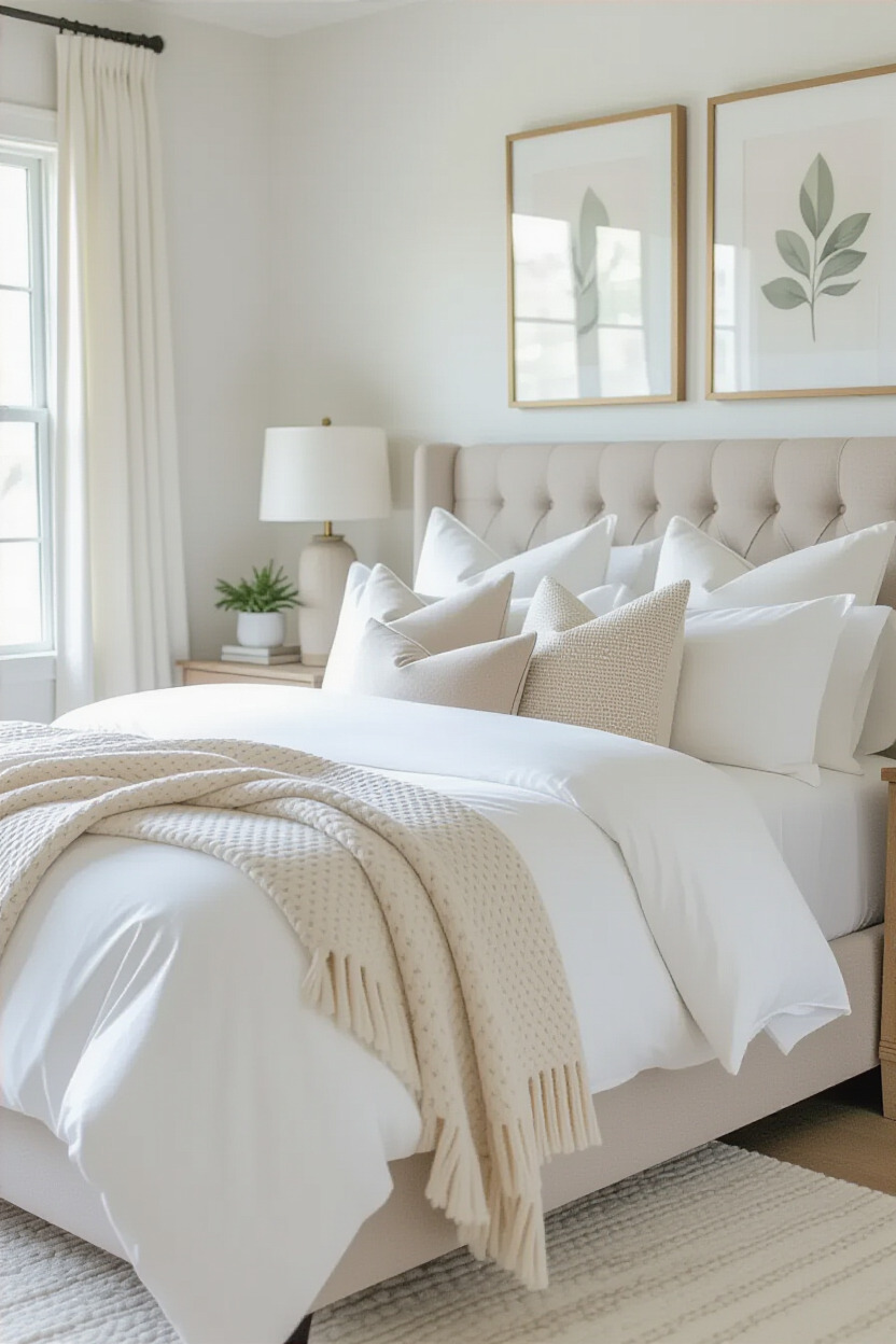 Luxurious bedding and pillows