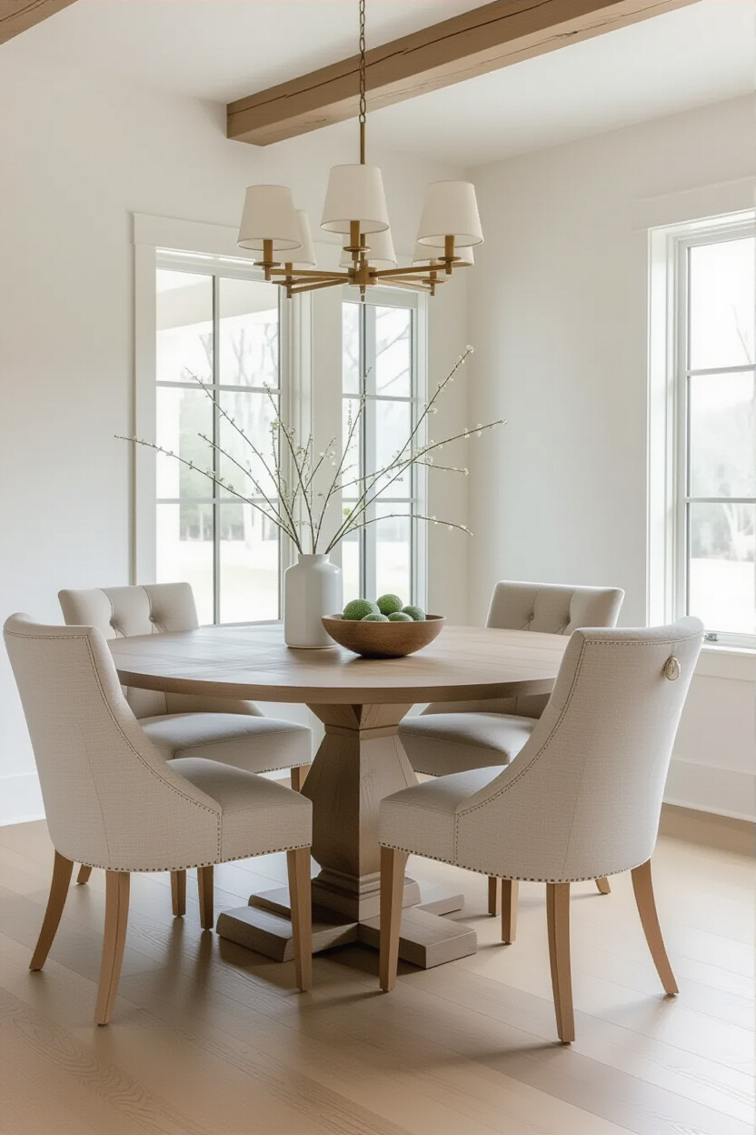 Dining room with comfortable upholstered chairs