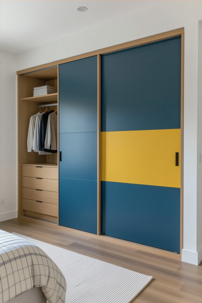 Sliding door wardrobe with contemporary design