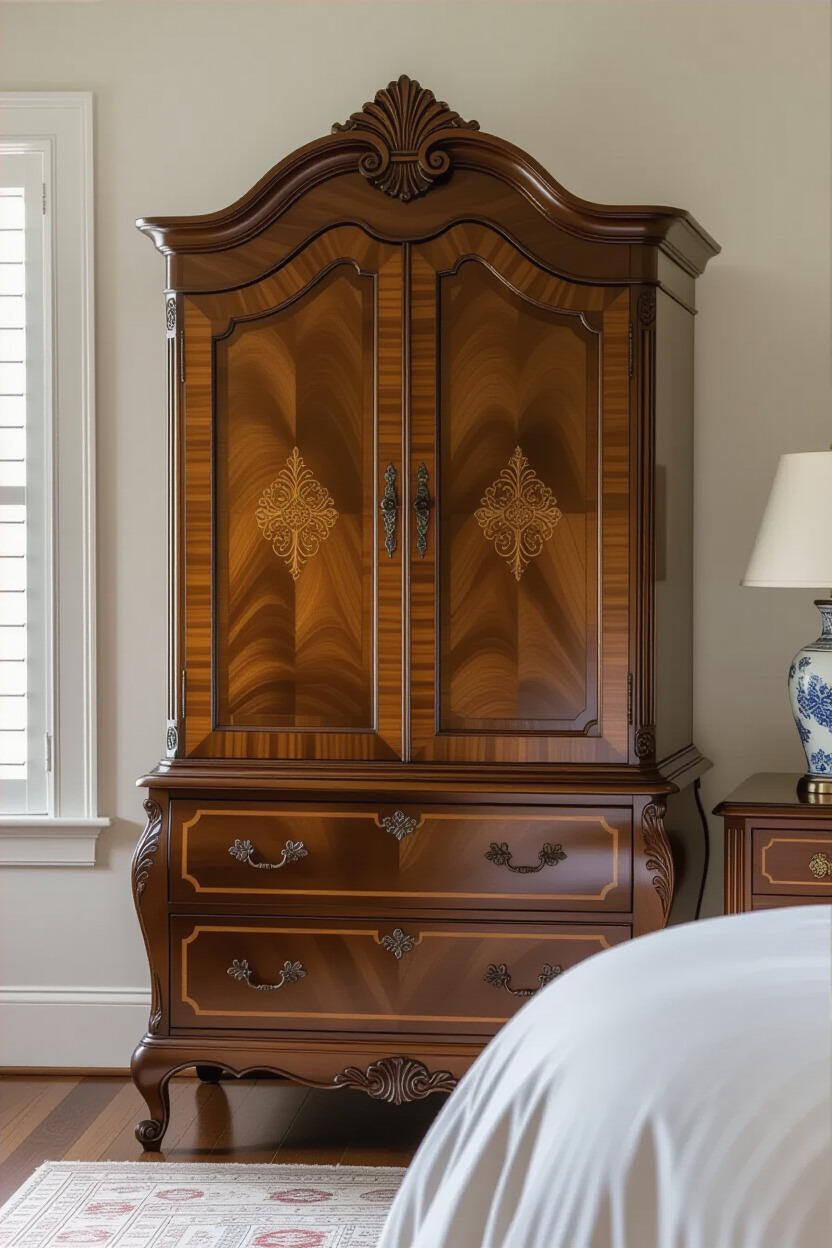 Vintage-inspired almirah with ornate details