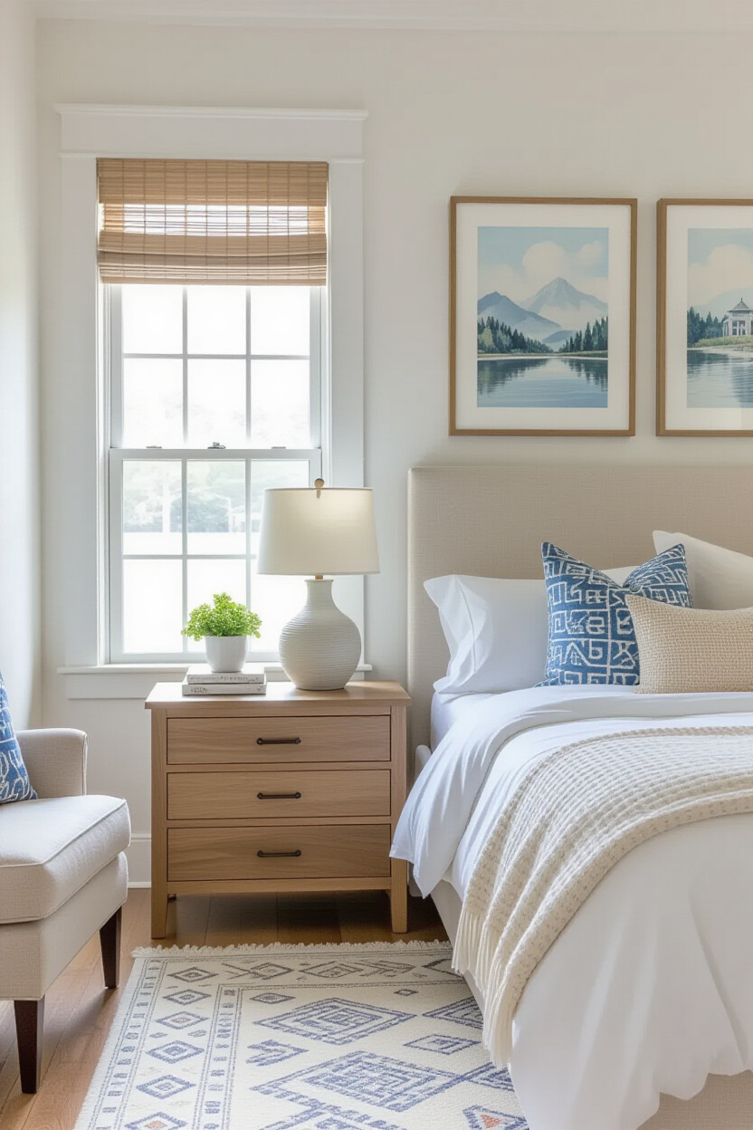 Personalized artwork in a master bedroom