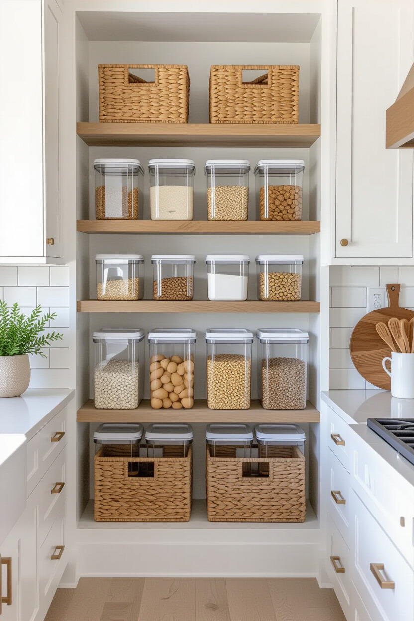 Clear containers for kitchen storage