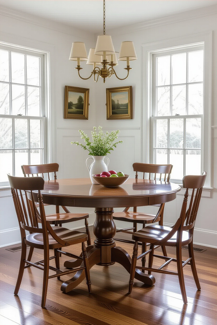 Dining area with vintage decor pieces