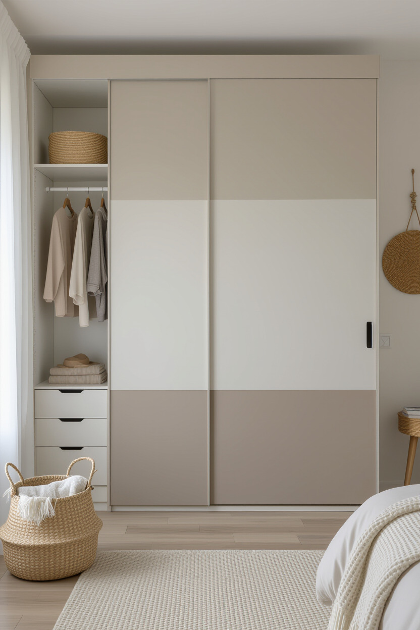 Two-tone sliding door wardrobe design