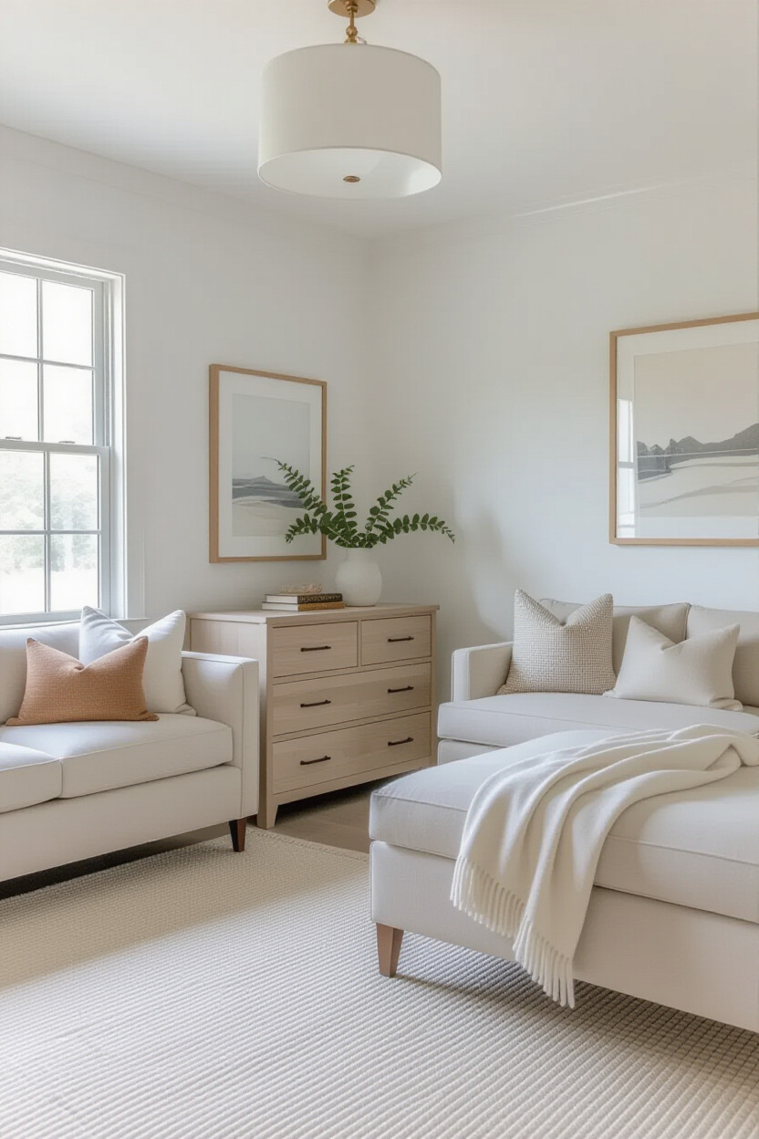 Bedroom with multifunctional furniture items