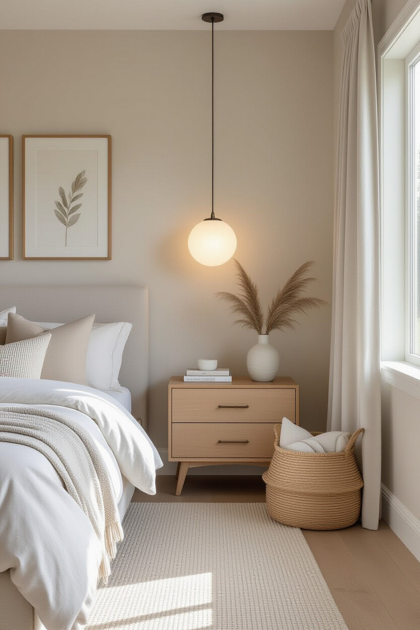 Bedroom with soft ambient lighting