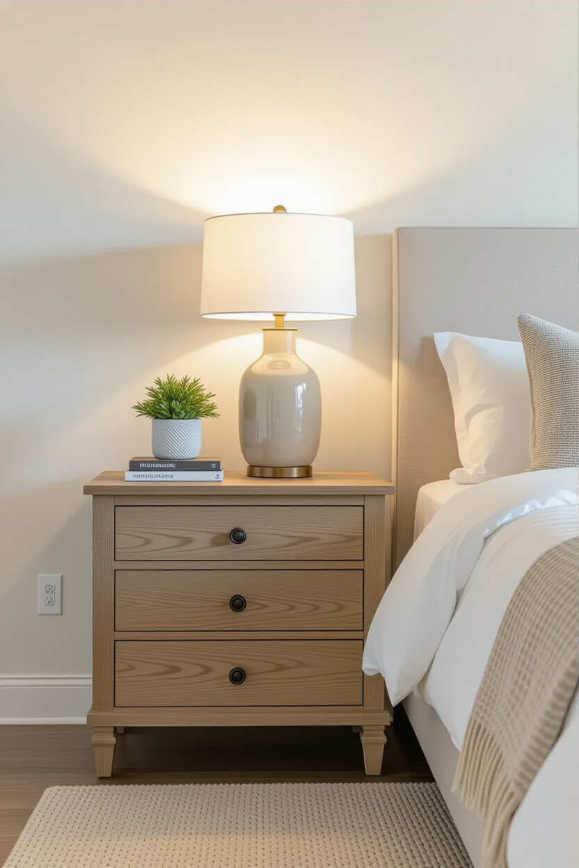 Functional nightstands in a master bedroom