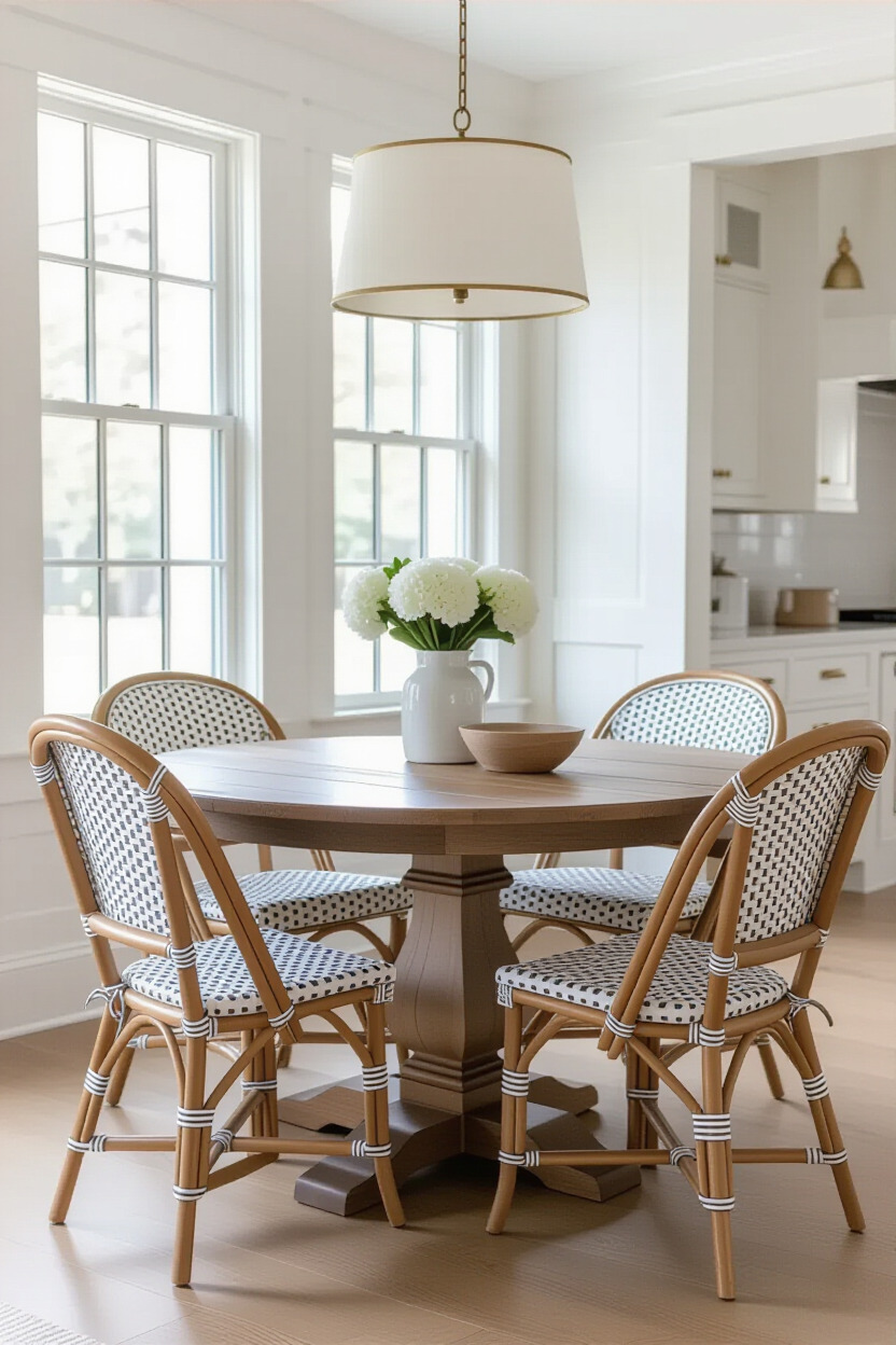 Child-friendly dining chairs in a family dining room