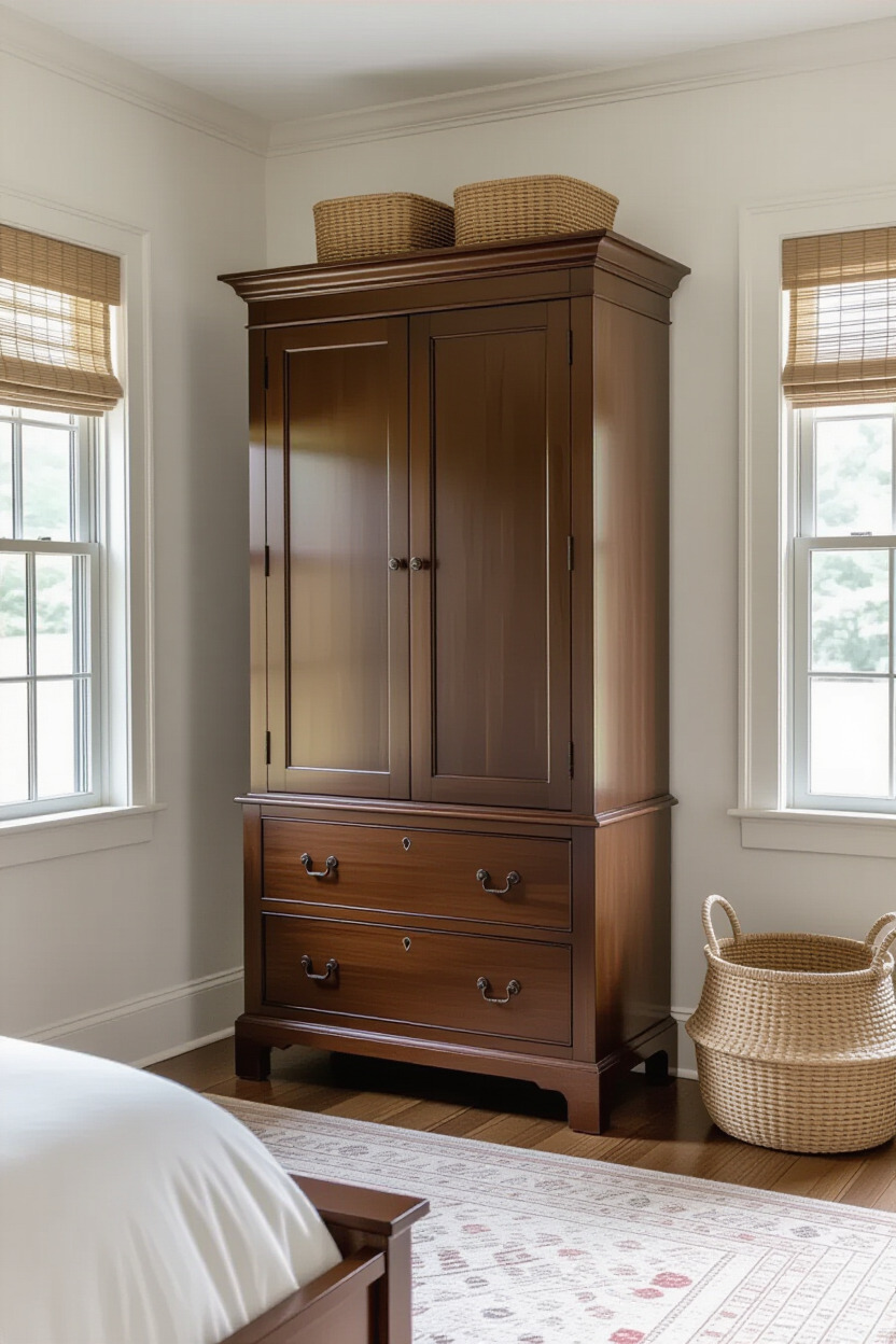 Classic two-door almirah in a traditional bedroom