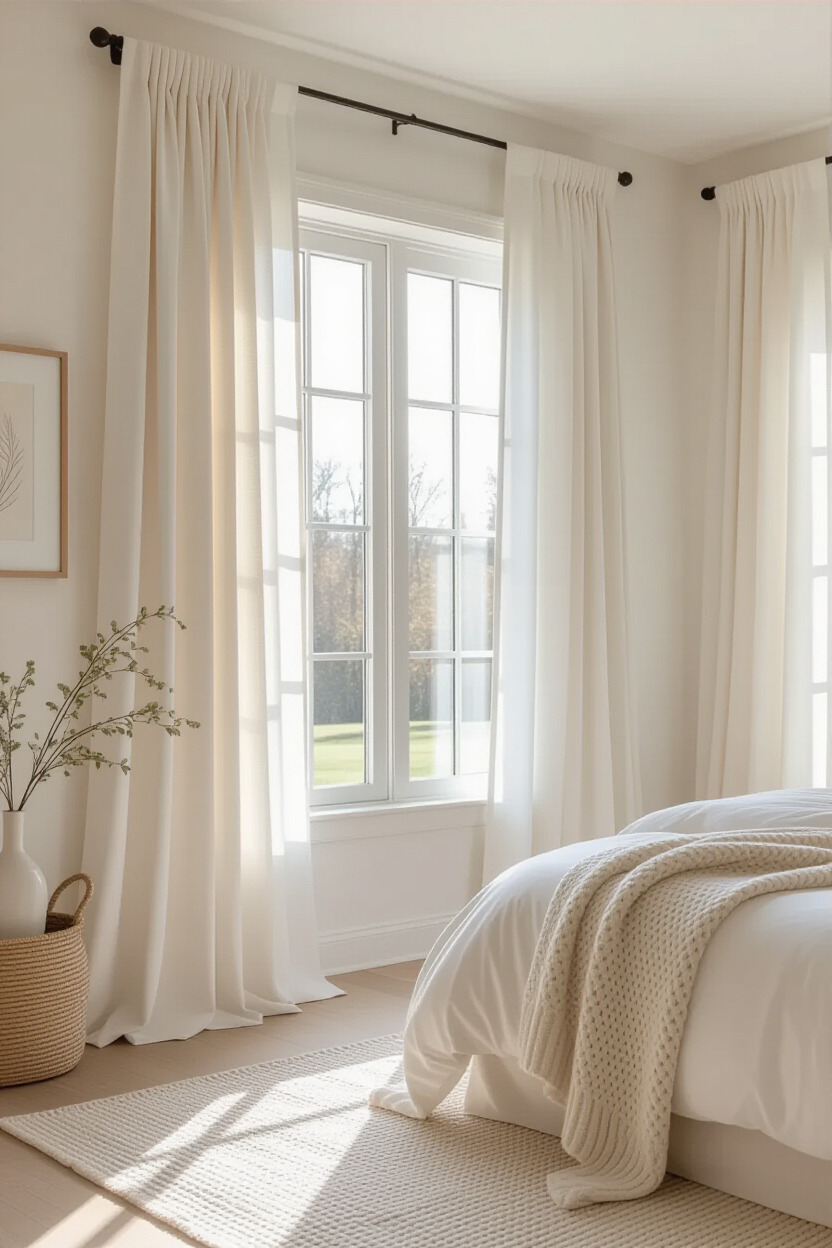 Cozy curtains in a master bedroom