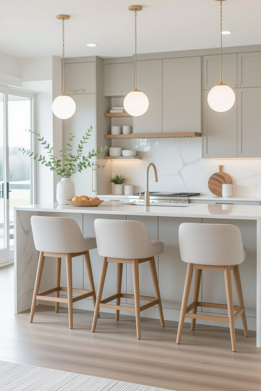 Stylish bar stools in a kitchen