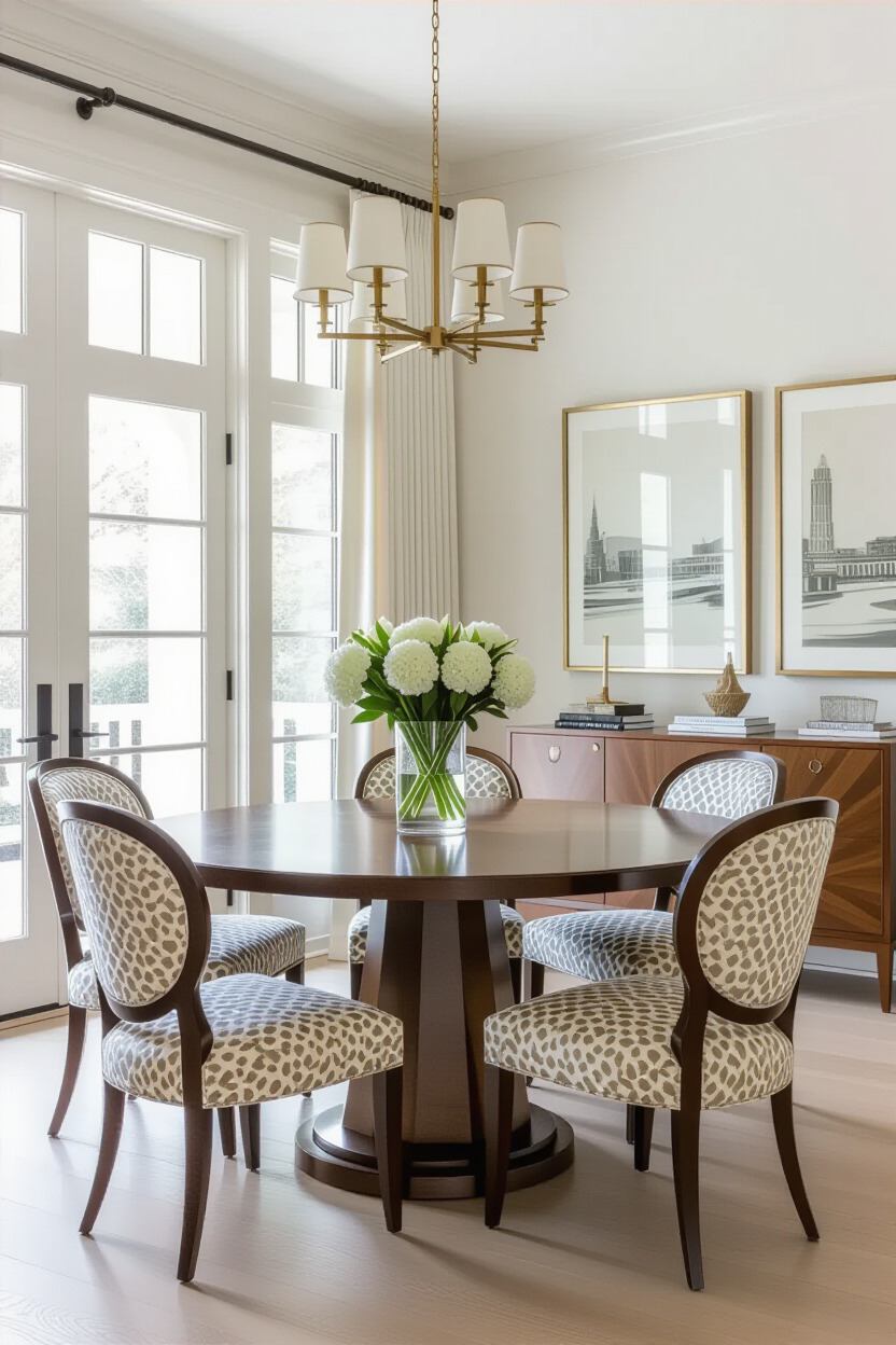 Art Deco inspired dining chairs in a stylish setting
