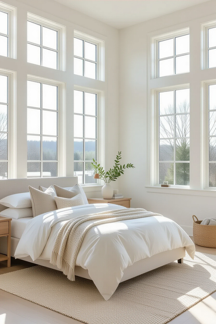 Natural light flooding a cozy bedroom.