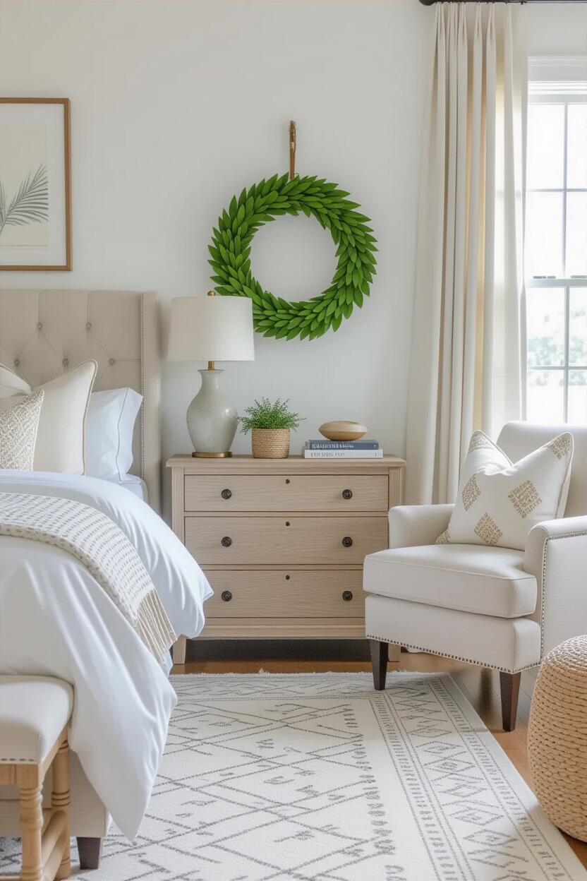 Unique decorative accents in a master bedroom