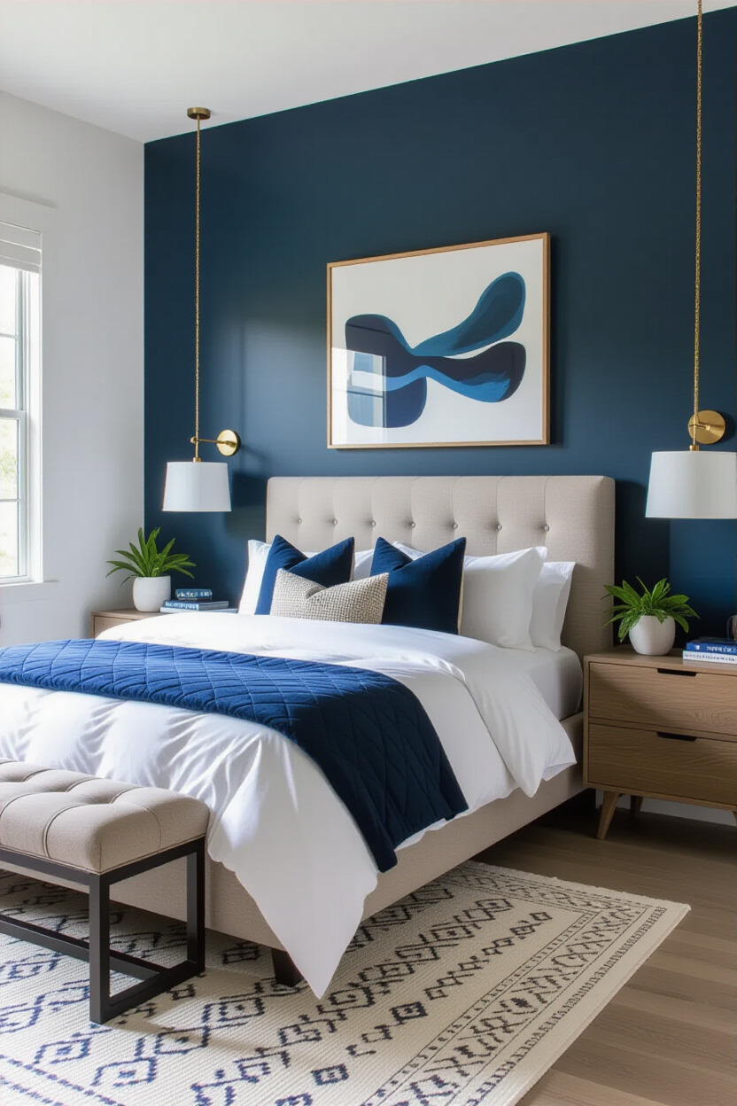 Accent wall in a master bedroom
