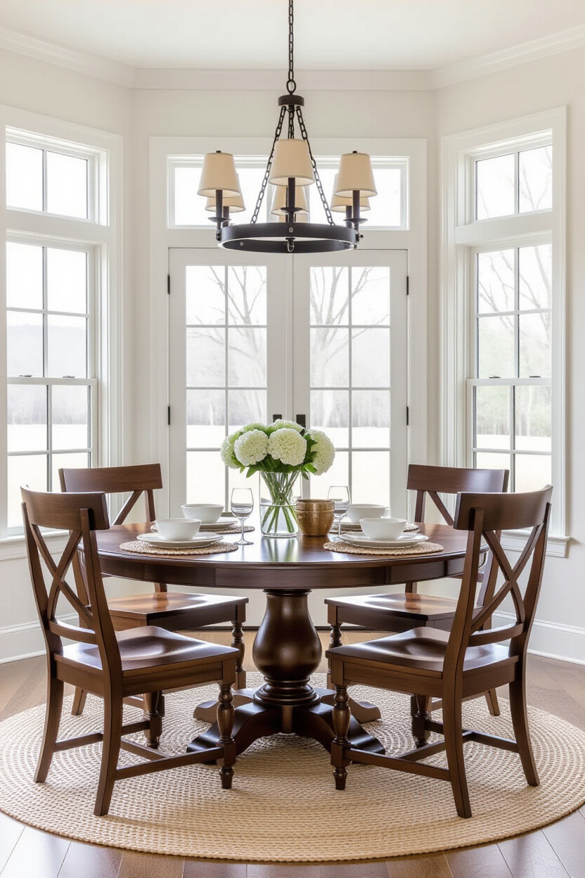 Traditional high-back dining chairs in an elegant dining room