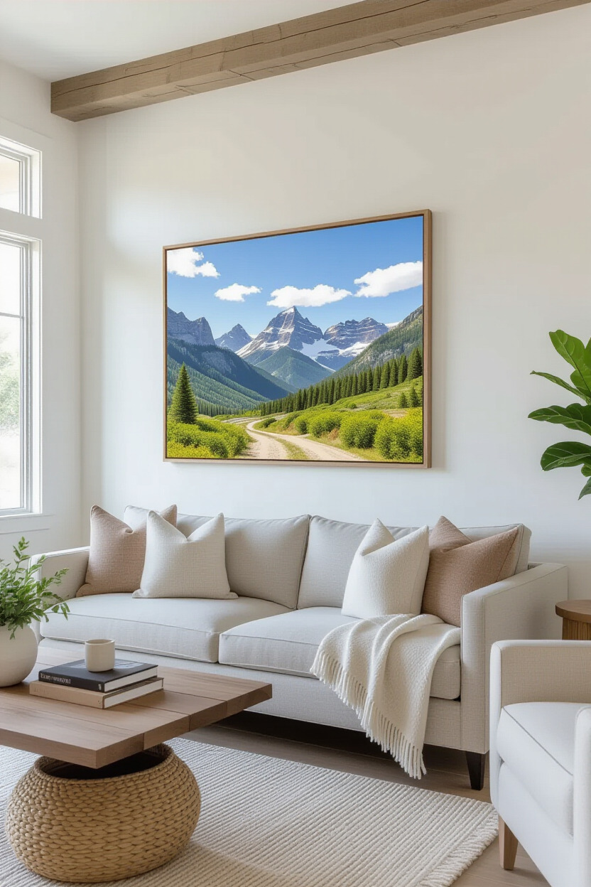 Wall hanging featuring outdoor scenery