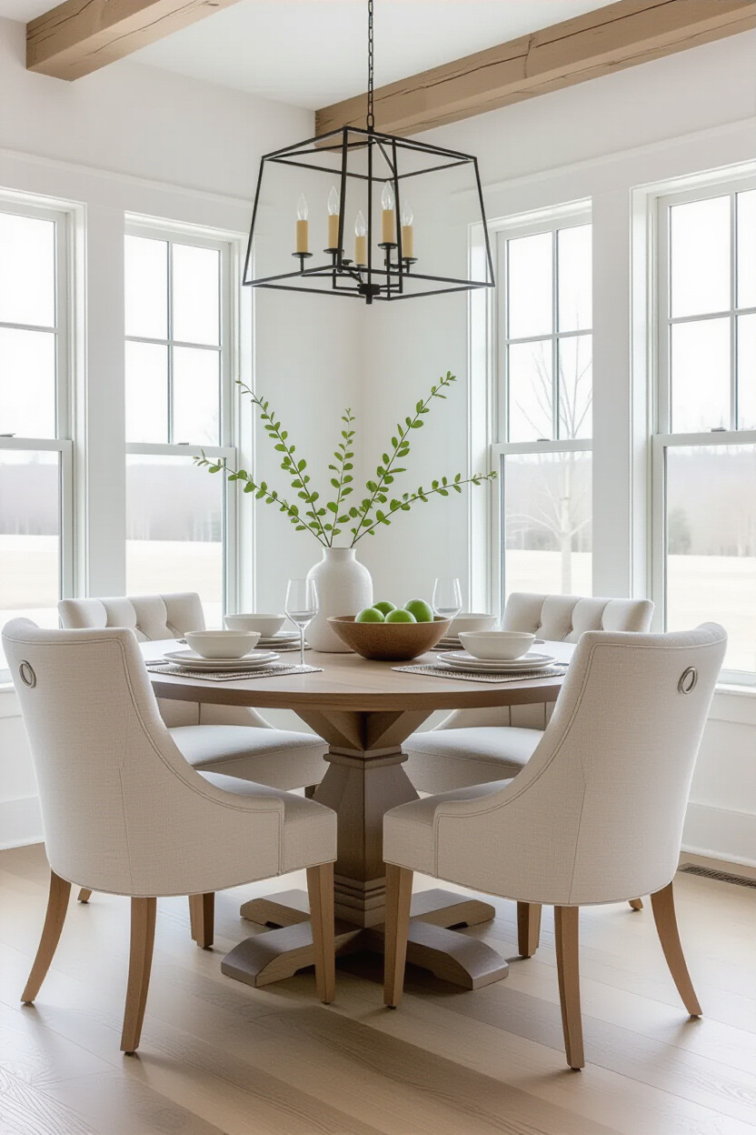 Dining room with comfortable dining chairs enhancing the space