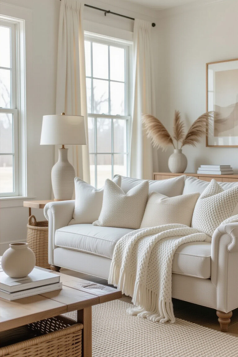 Cozy room aesthetic with warm colors and textures