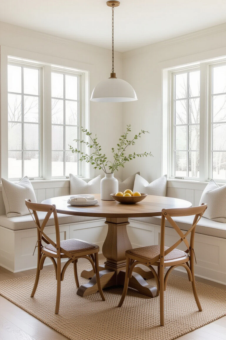 Cozy dining room with warm decor and inviting atmosphere