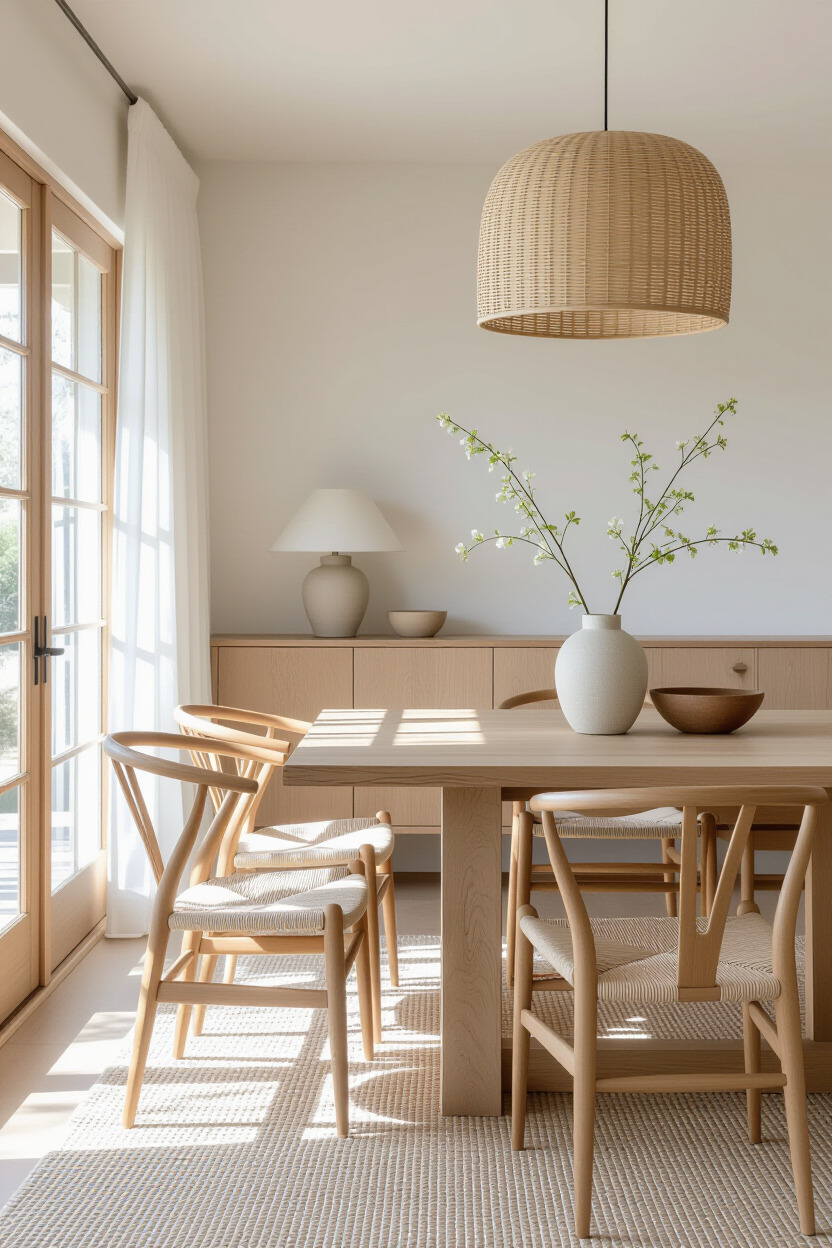 Stylish Japandi dining room decor