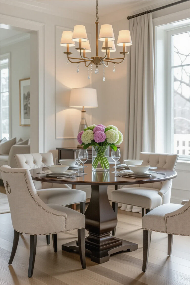 Stylish dining room setup with elegant decor