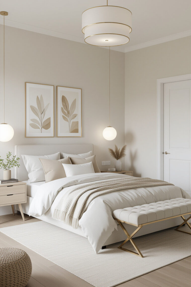 Modern stylish bedroom with chic decor