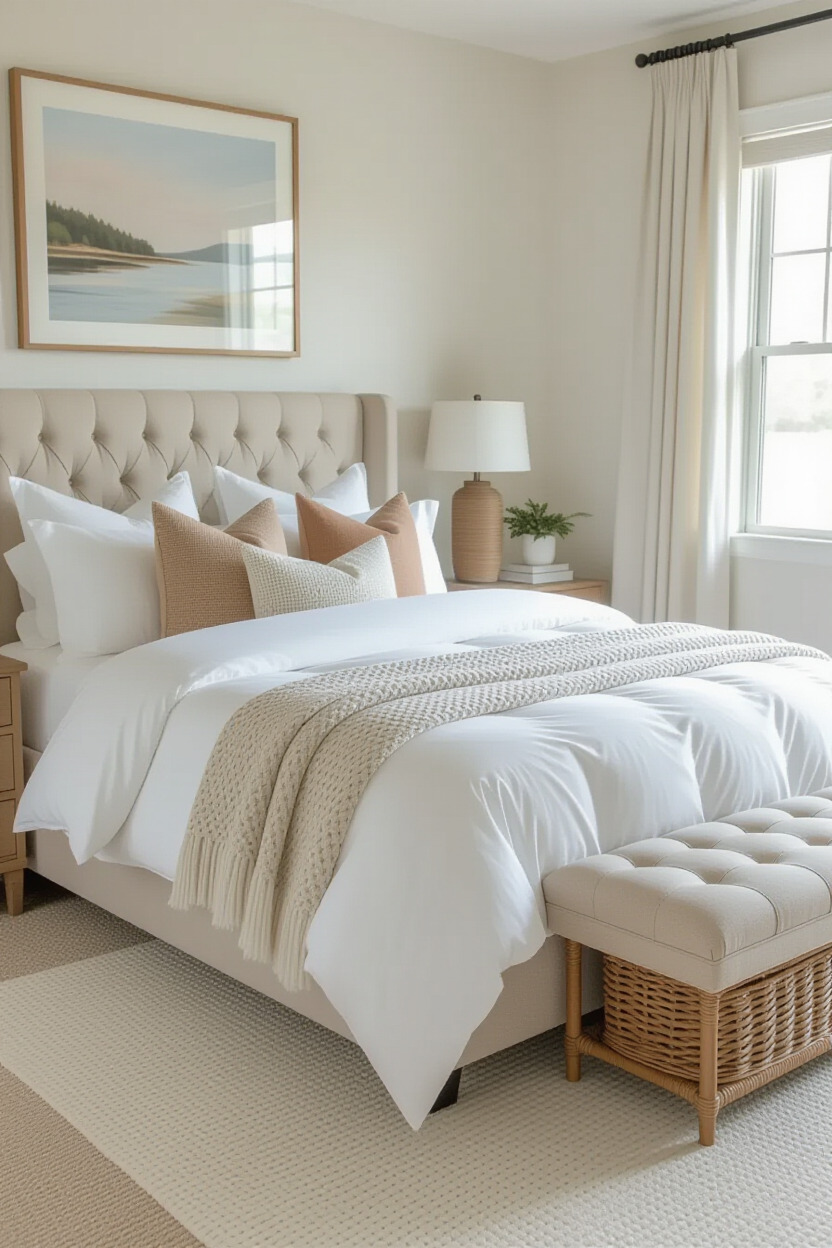 Cozy master bedroom with warm decor