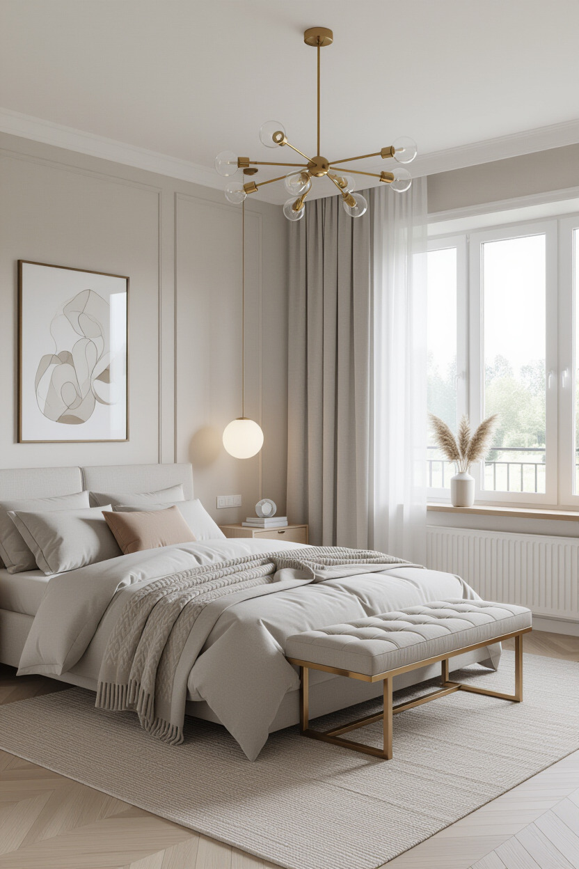 Stylish modern bedroom with elegant decor